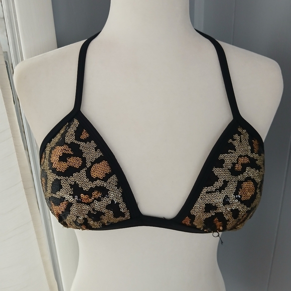 VENUS Other - Leopard Print Sequin Bikini Top Venus SZ B.  FL